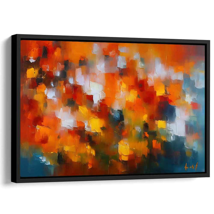 Embers Dance in Harmony: A Symphony of Warmth - Abstract Expressionist Canvas Art