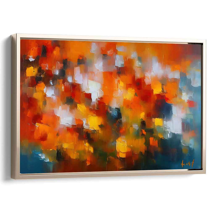 Embers Dance in Harmony: A Symphony of Warmth - Abstract Expressionist Canvas Art