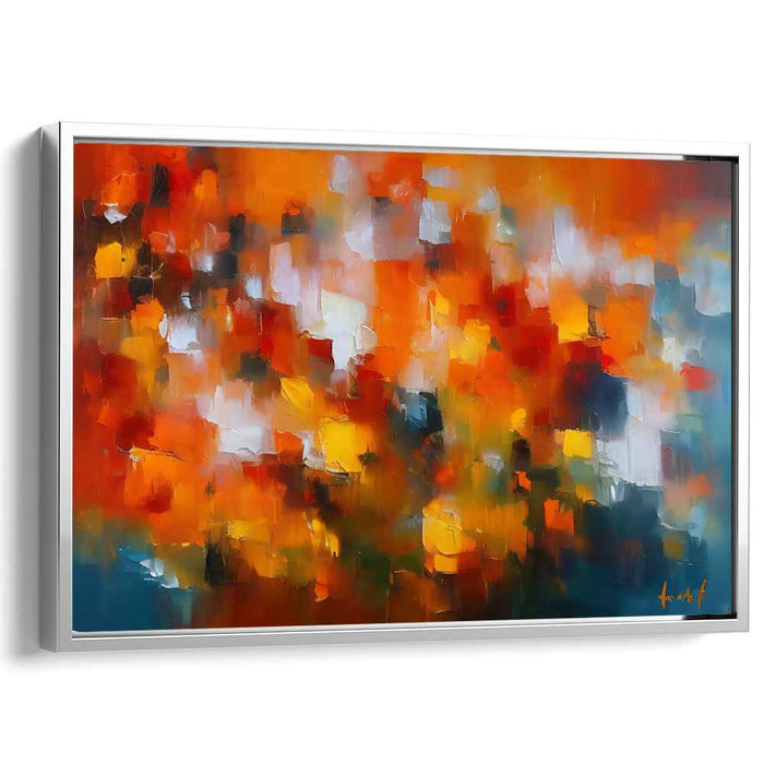 Embers Dance in Harmony: A Symphony of Warmth - Abstract Expressionist Canvas Art