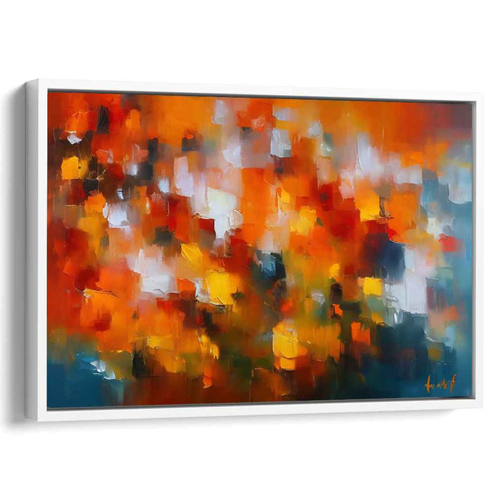 Embers Dance in Harmony: A Symphony of Warmth - Abstract Expressionist Canvas Art