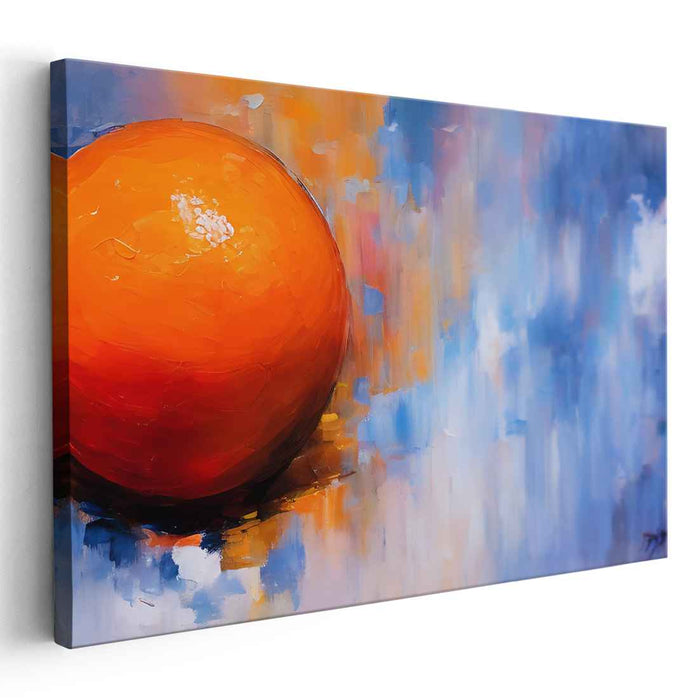 Vibrant Sphere: Abstract Blue and Orange Canvas Art Print