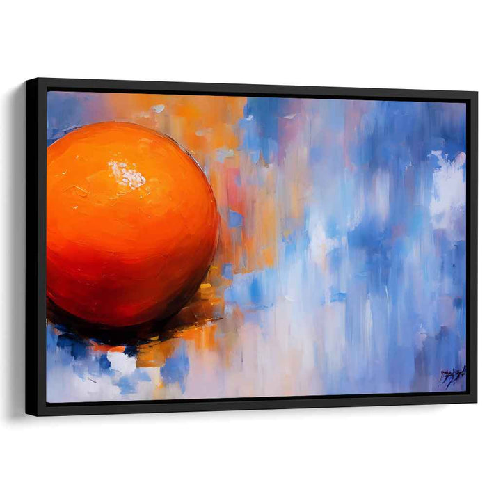 Vibrant Sphere: Abstract Blue and Orange Canvas Art Print