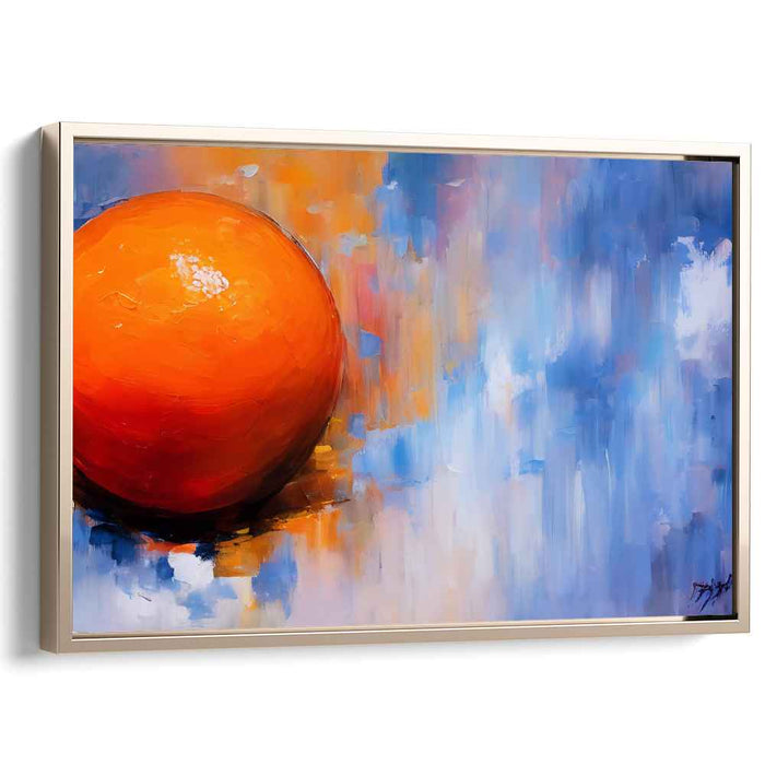 Vibrant Sphere: Abstract Blue and Orange Canvas Art Print