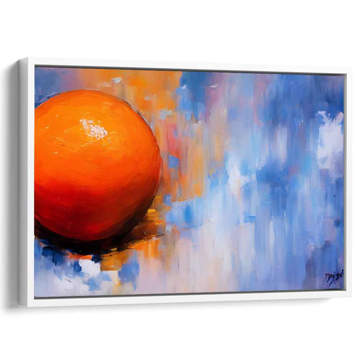 Vibrant Sphere: Abstract Blue and Orange Canvas Art Print
