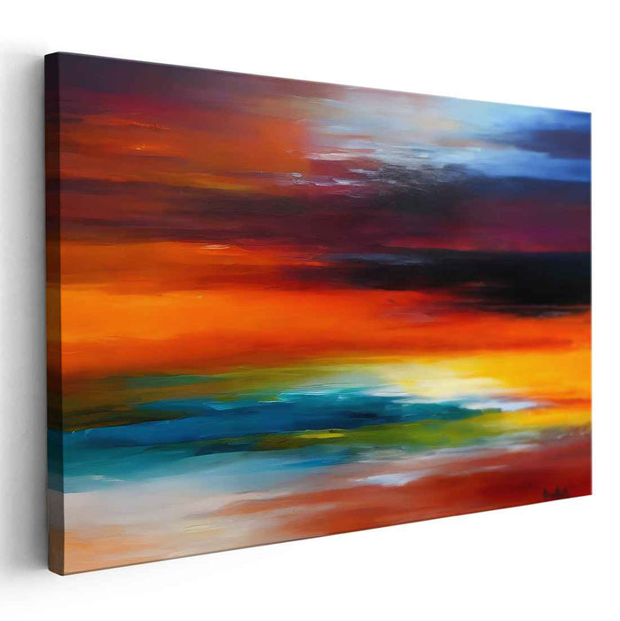 Sunset Dreamscape: Vibrant Abstract Sunset Canvas Art Print