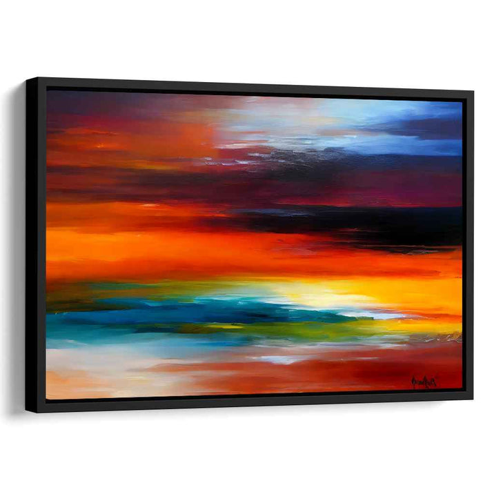 Sunset Dreamscape: Vibrant Abstract Sunset Canvas Art Print