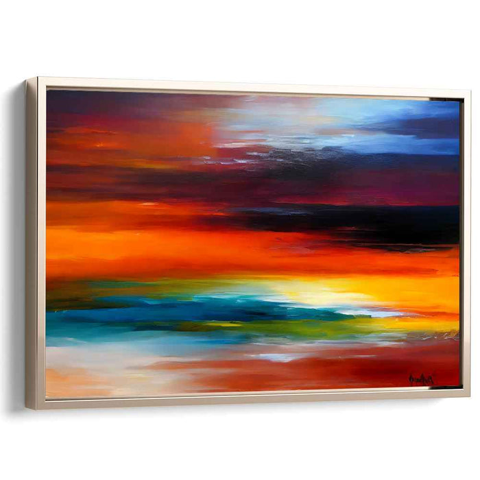 Sunset Dreamscape: Vibrant Abstract Sunset Canvas Art Print