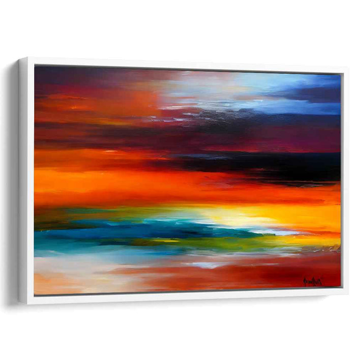 Sunset Dreamscape: Vibrant Abstract Sunset Canvas Art Print