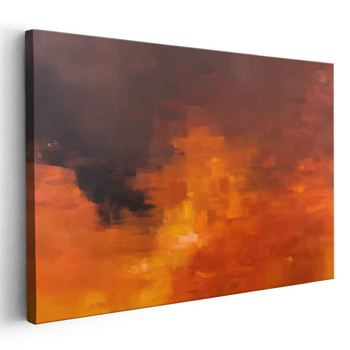 Vibrant Embers Dance Boldly: Abstract Expressionist Blaze Canvas Art Print