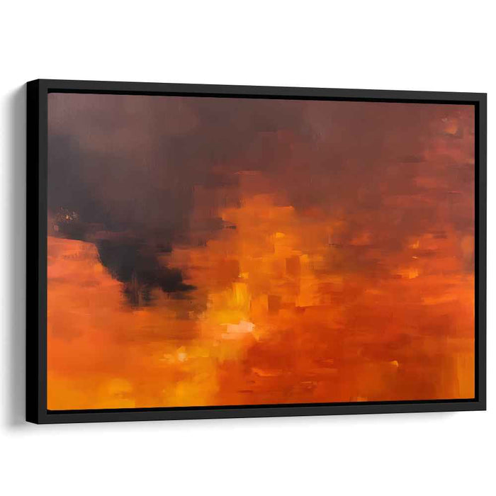 Vibrant Embers Dance Boldly: Abstract Expressionist Blaze Canvas Art Print