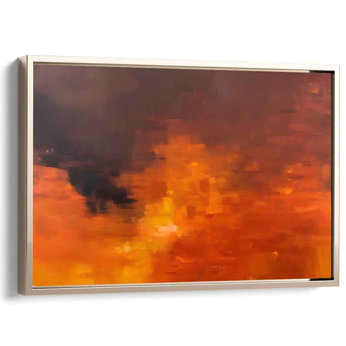 Vibrant Embers Dance Boldly: Abstract Expressionist Blaze Canvas Art Print