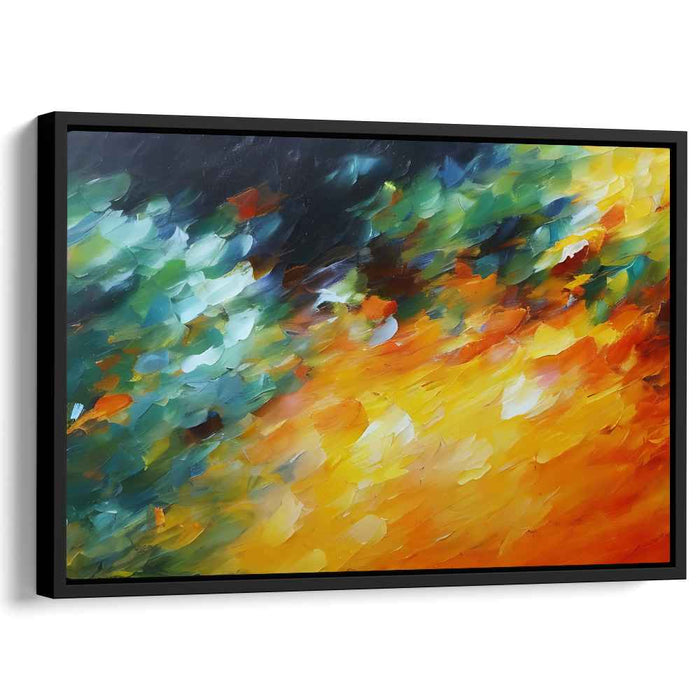 Vibrant Transition: Abstract Expressionist Color Symphony Canvas Art Print