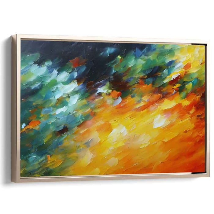 Vibrant Transition: Abstract Expressionist Color Symphony Canvas Art Print