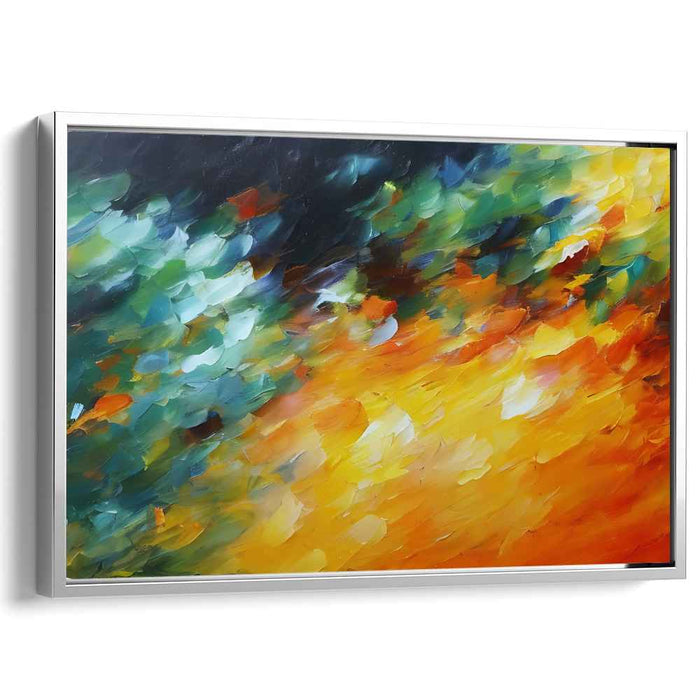 Vibrant Transition: Abstract Expressionist Color Symphony Canvas Art Print