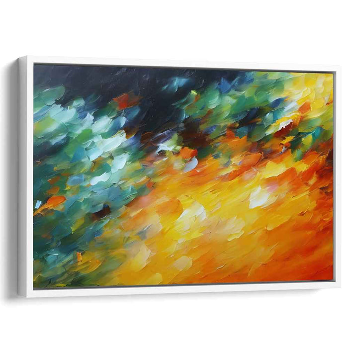 Vibrant Transition: Abstract Expressionist Color Symphony Canvas Art Print