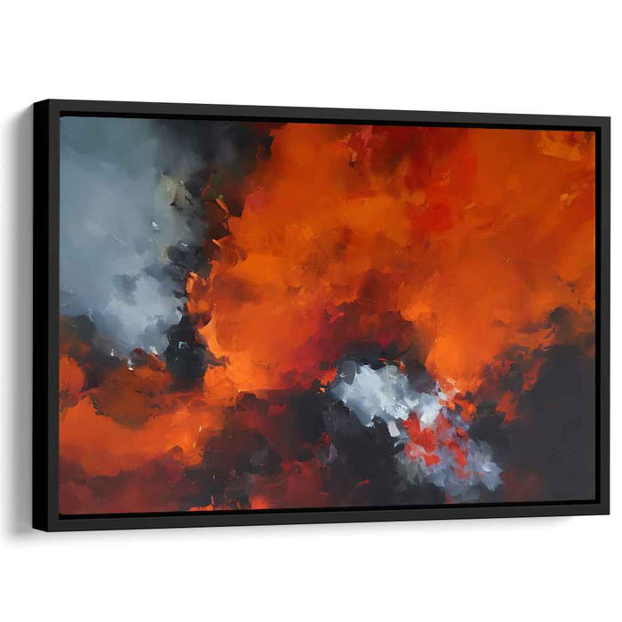 Fiery Abyss Dance: Abstract Expressionist Inferno Canvas Art Print