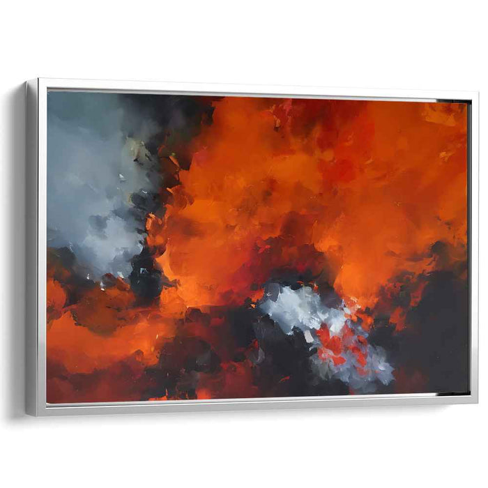 Fiery Abyss Dance: Abstract Expressionist Inferno Canvas Art Print