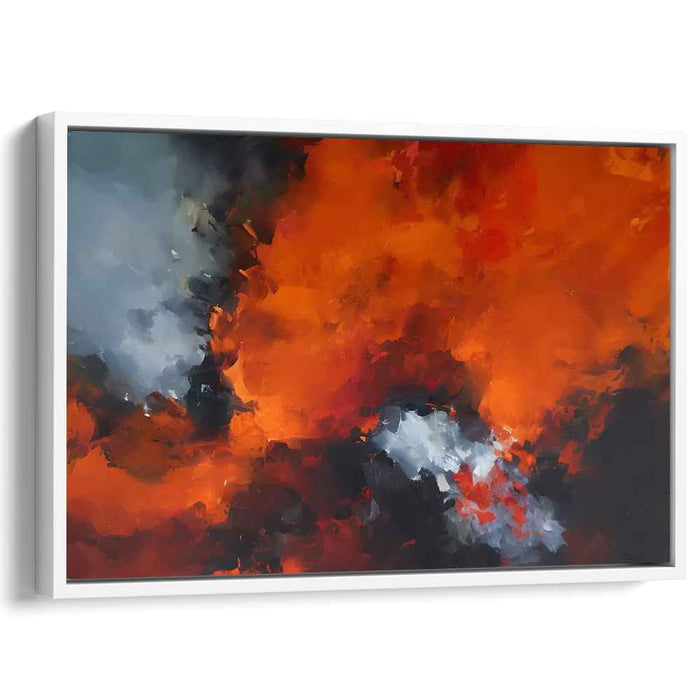 Fiery Abyss Dance: Abstract Expressionist Inferno Canvas Art Print