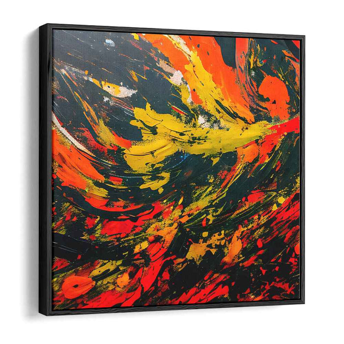 Chromatic Burst Canvas Chaos: Abstract Expressionist Color Explosion Canvas Art Print