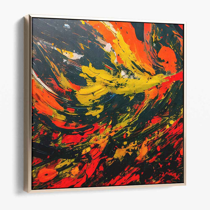 Chromatic Burst Canvas Chaos: Abstract Expressionist Color Explosion Canvas Art Print