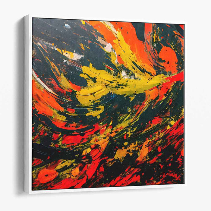 Chromatic Burst Canvas Chaos: Abstract Expressionist Color Explosion Canvas Art Print