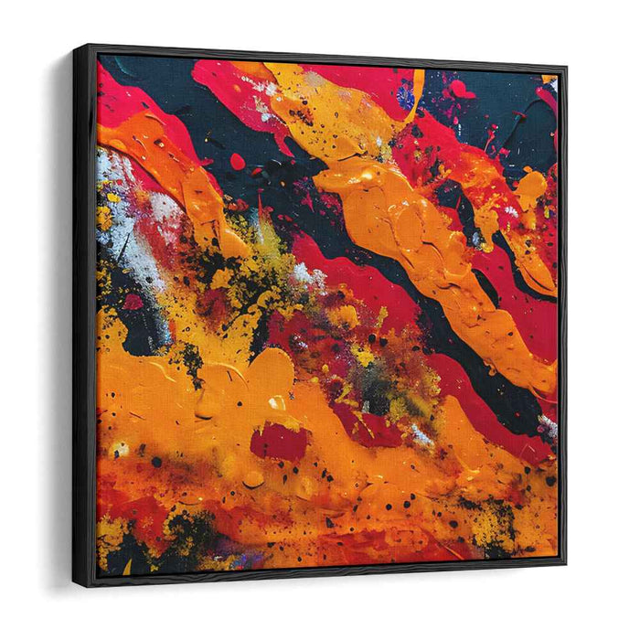 Fiery Blaze: Abstract Expressionist Canvas Art