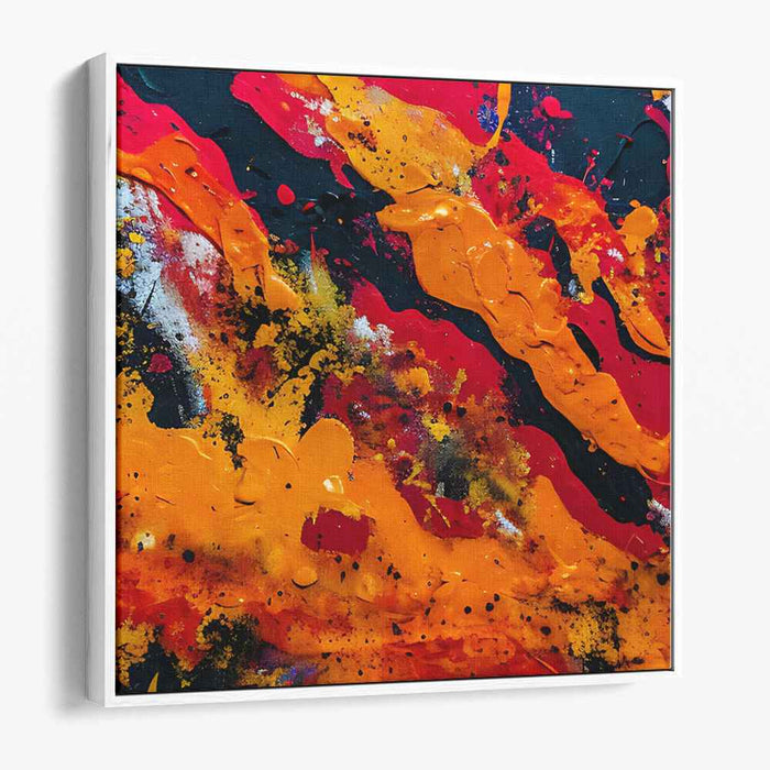 Fiery Blaze: Abstract Expressionist Canvas Art