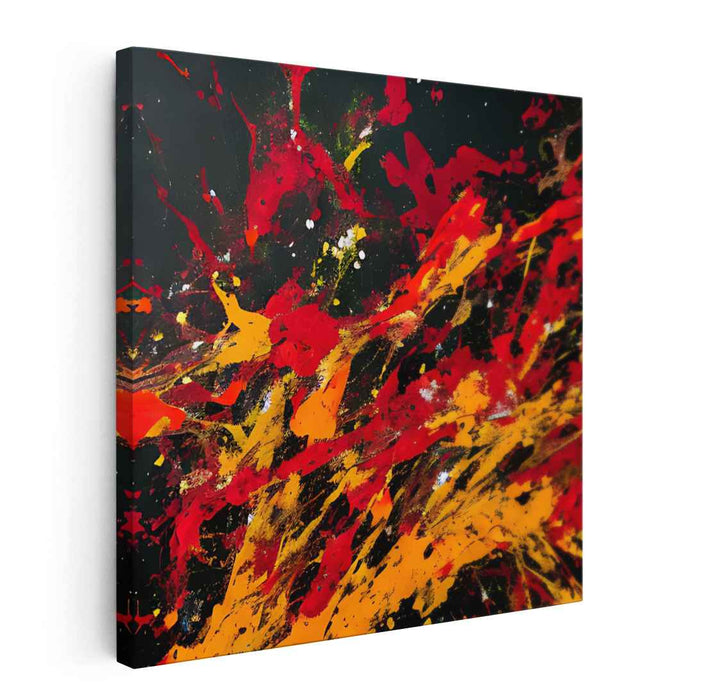 Vibrant Fluidity Burst: Dynamic Abstract Expressionist Canvas Art Print