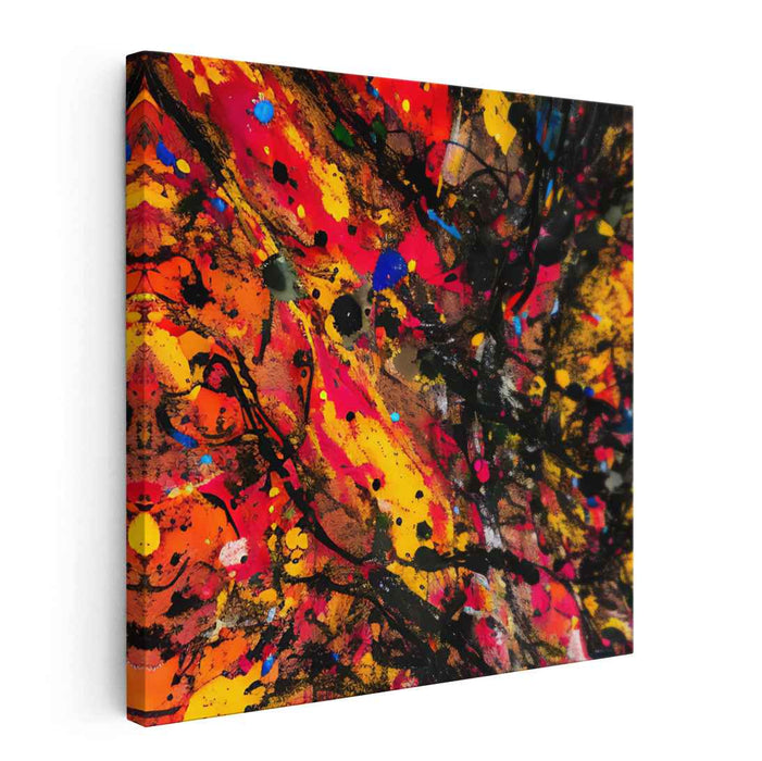 Colorful Emotions Explosion: Abstract Expressionist Canvas Art Print