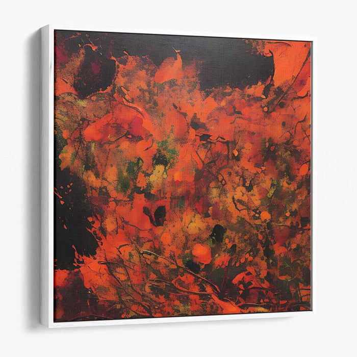 Inferno Whispers: Abstract Expressionist Red and Black Canvas Art