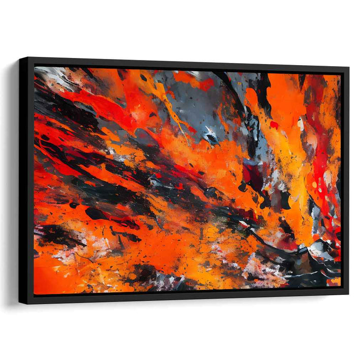 Whispers Of Citrus Sunset: Abstract Expressionist Orange Canvas Art Print