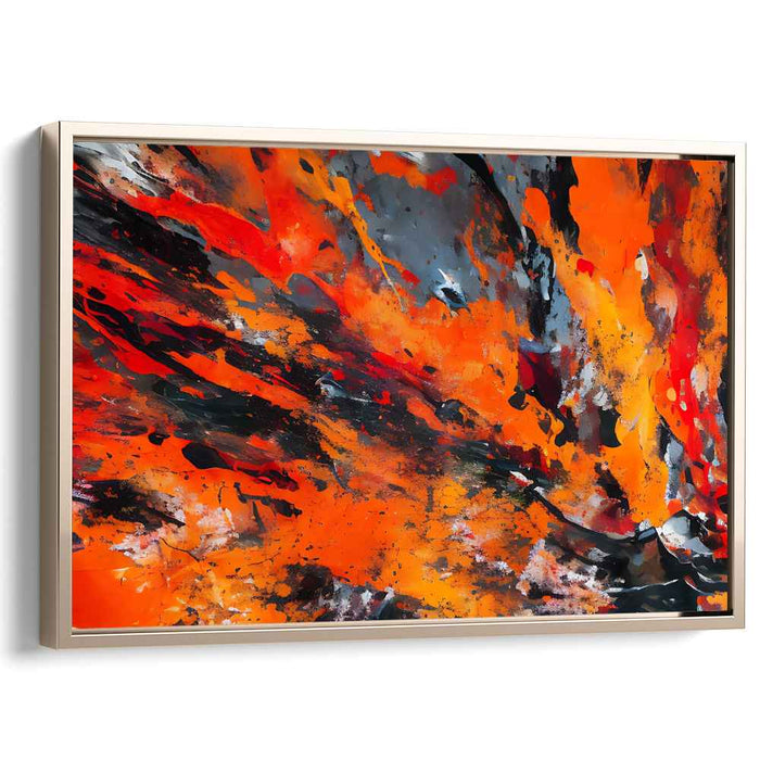 Whispers Of Citrus Sunset: Abstract Expressionist Orange Canvas Art Print