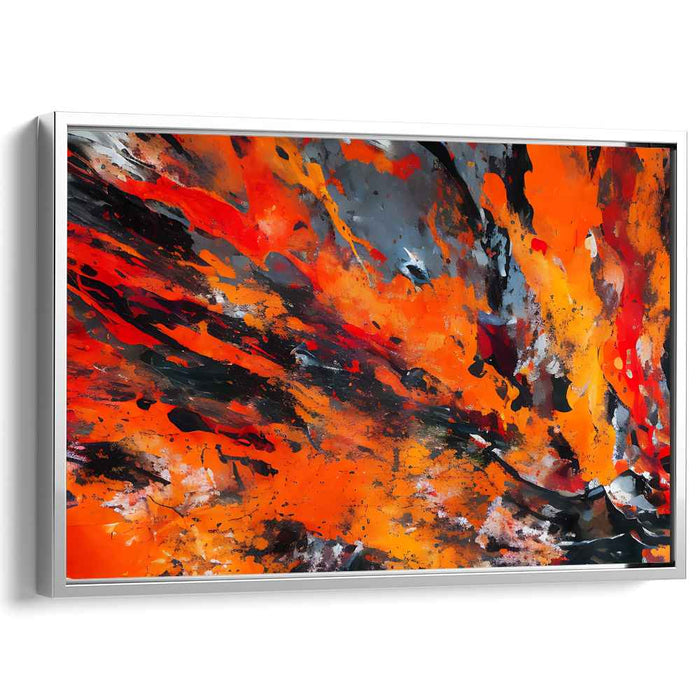 Whispers Of Citrus Sunset: Abstract Expressionist Orange Canvas Art Print