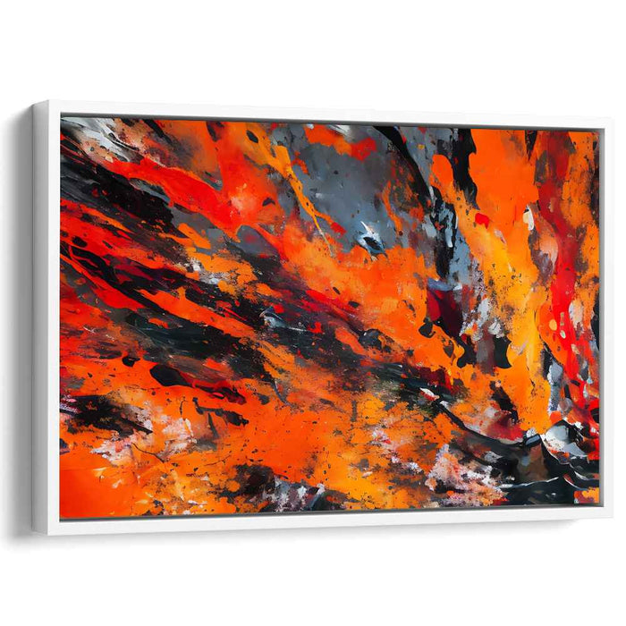 Whispers Of Citrus Sunset: Abstract Expressionist Orange Canvas Art Print