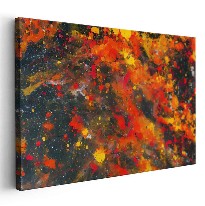 Prismatic Harmony Burst: Abstract Symphony in Red and Orange Canvas Art Print