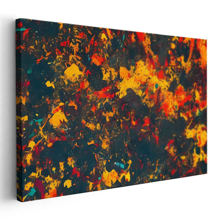 Sunswept Chaos Dance: Abstract Expressionist Blaze Canvas Art Print