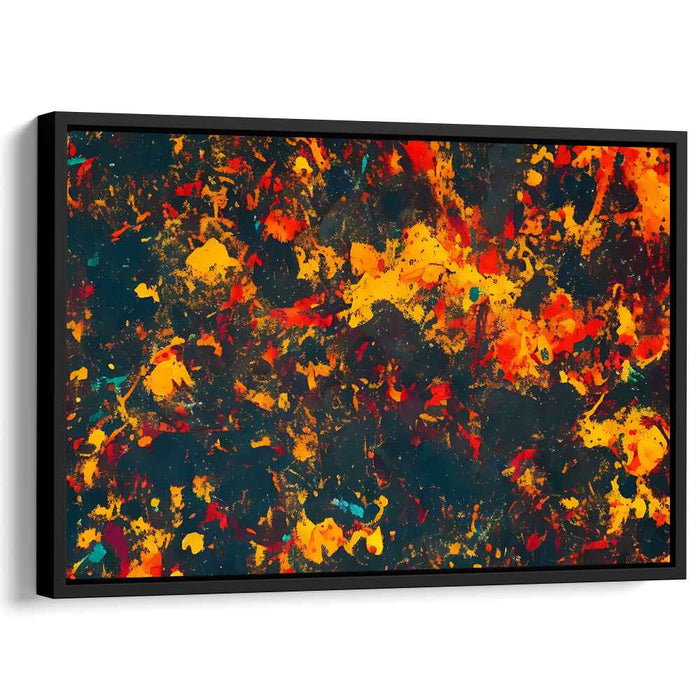 Sunswept Chaos Dance: Abstract Expressionist Blaze Canvas Art Print
