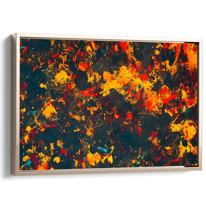 Sunswept Chaos Dance: Abstract Expressionist Blaze Canvas Art Print
