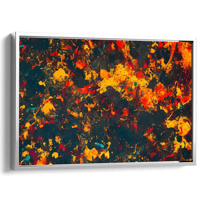 Sunswept Chaos Dance: Abstract Expressionist Blaze Canvas Art Print
