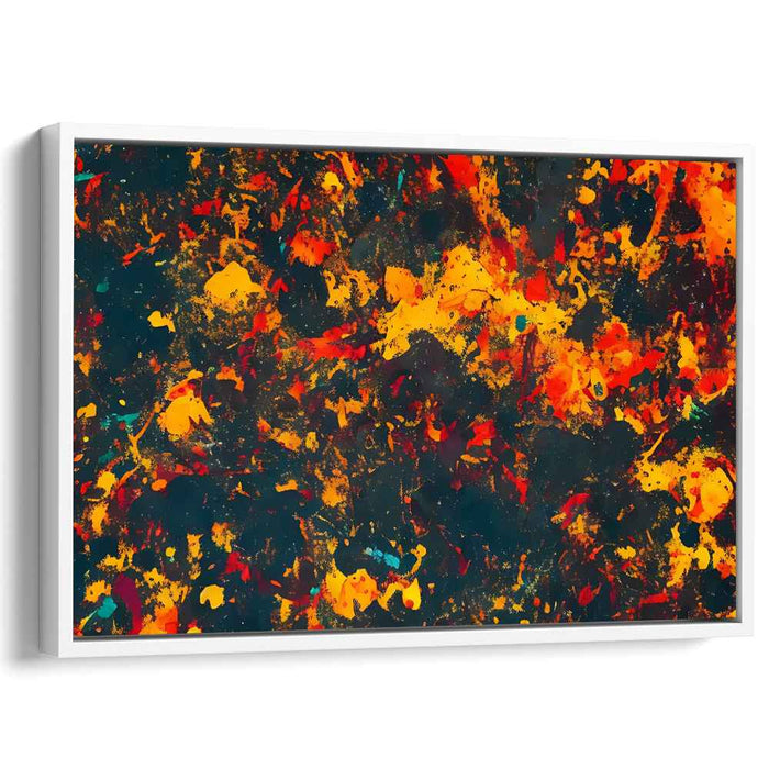 Sunswept Chaos Dance: Abstract Expressionist Blaze Canvas Art Print