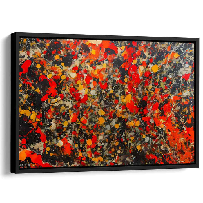 Chaos in Firelight: Abstract Expressionist Red, Orange, and Yellow Canvas Art Print