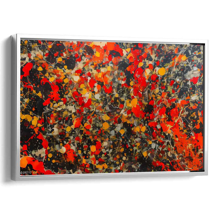 Chaos in Firelight: Abstract Expressionist Red, Orange, and Yellow Canvas Art Print
