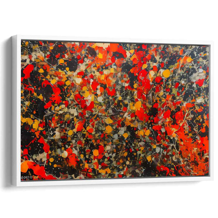Chaos in Firelight: Abstract Expressionist Red, Orange, and Yellow Canvas Art Print