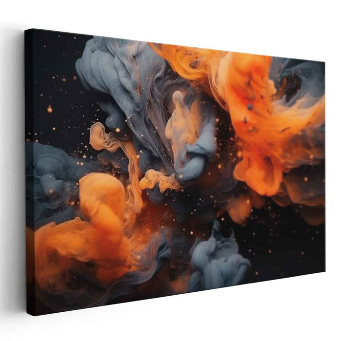 Elemental Dance on Canvas: Abstract Expressionist Interplay of Fire and Water Canvas Art