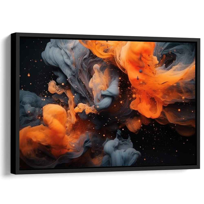 Elemental Dance on Canvas: Abstract Expressionist Interplay of Fire and Water Canvas Art