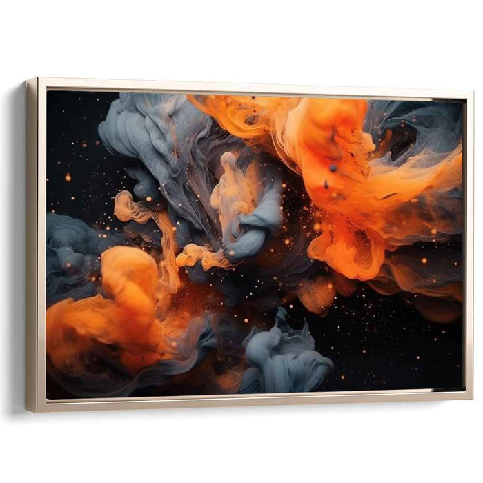Elemental Dance on Canvas: Abstract Expressionist Interplay of Fire and Water Canvas Art