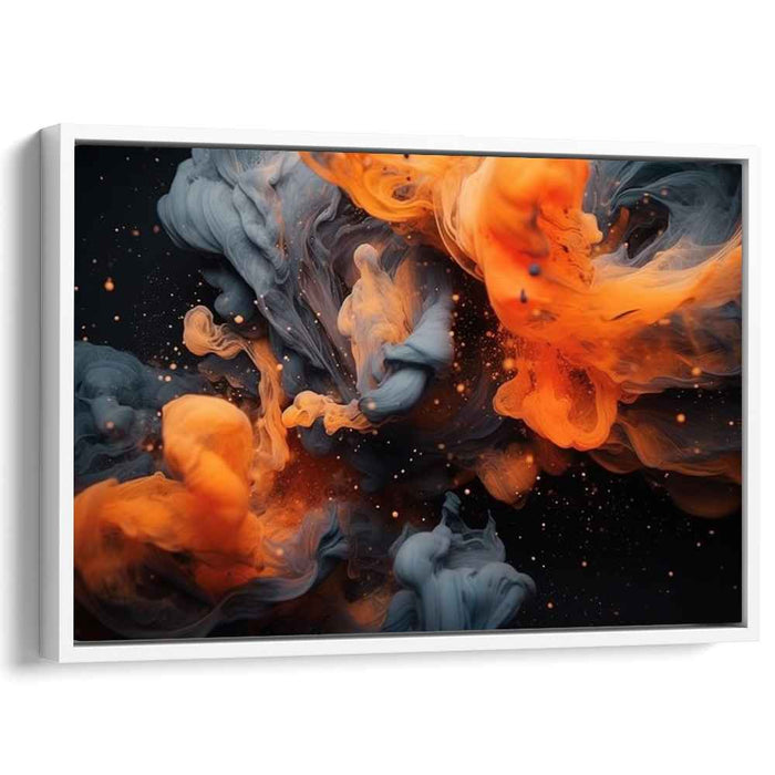 Elemental Dance on Canvas: Abstract Expressionist Interplay of Fire and Water Canvas Art