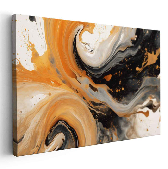 Tango of Shadows: Abstract Dance of Orange and Black