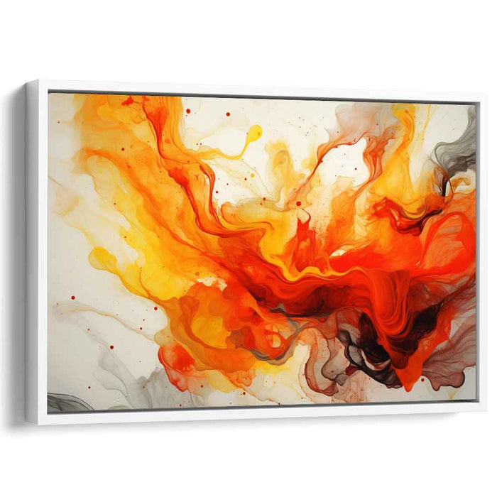 Fiery Phoenix: Dynamic Abstract Fluid Art Canvas Print