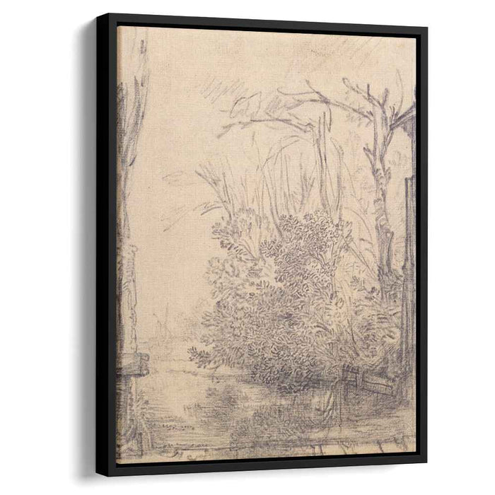 Overhanging bushes in a ditch (1640) by Rembrandt